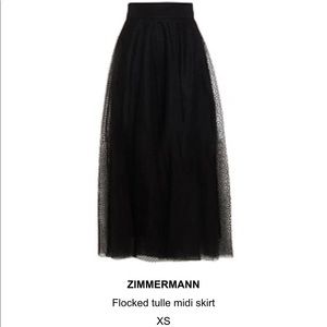 Zimmerman Black Tulle Midi Skirt